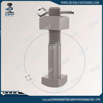 Square head bolt with nut and cotter pin